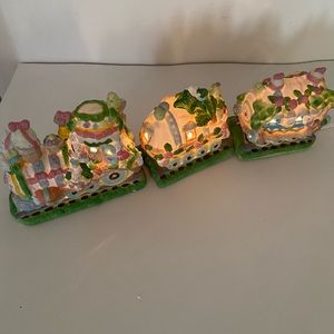 Adorable 3 piece Vintage light up Easter Train. Never used, perfect condition